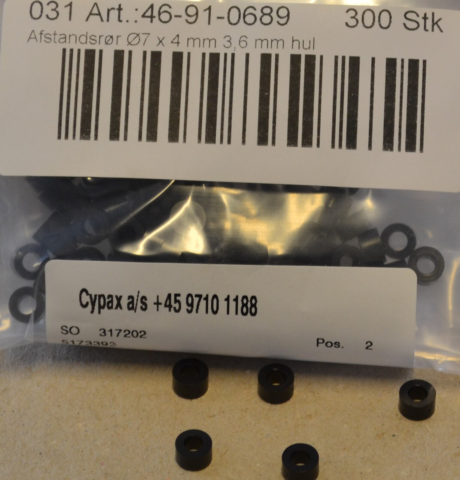 Distance Pipe D7 x 4mm 3.6mm